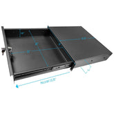 2U Locking Rack Drawer – 15-Inch Deep Metal Rackmount Storage Drawer